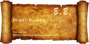 Bradl Bianka névjegykártya